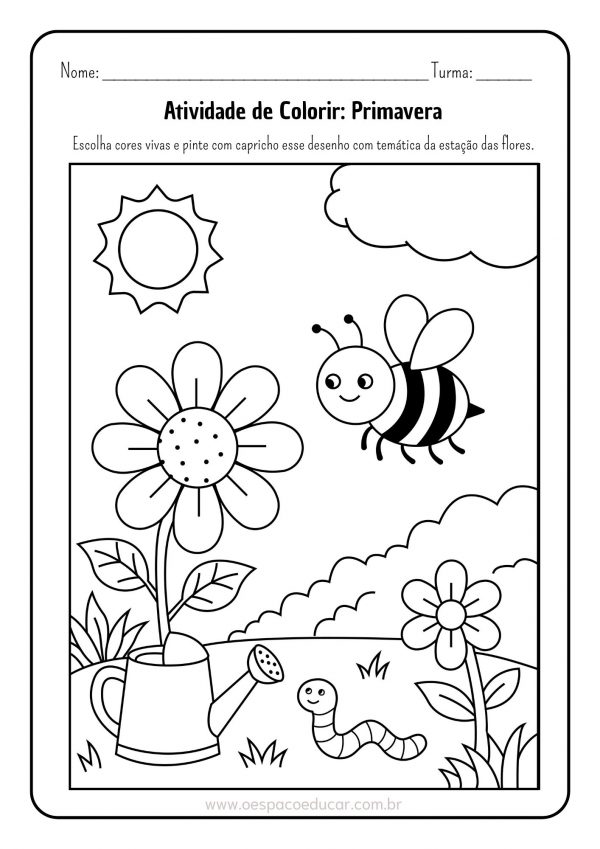 Para colorir: Primavera!