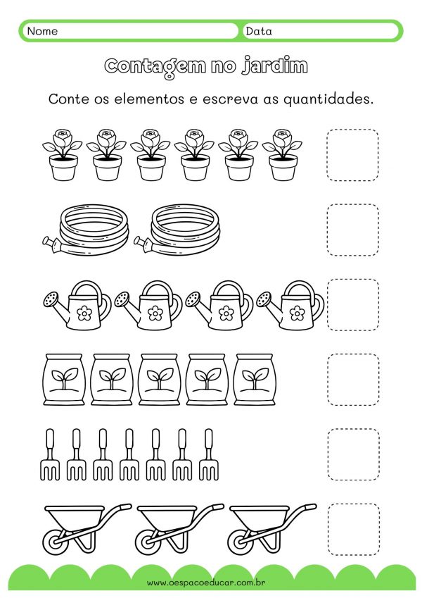 Aprendendo a contar: registre as quantidades!
