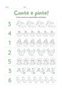 Conte e pinte com os dinossauros!