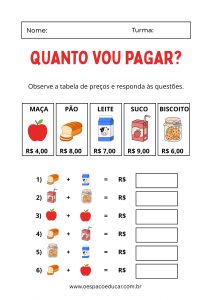 Quanto vou pagar? Aprendendo matemática com situações do dia a dia
