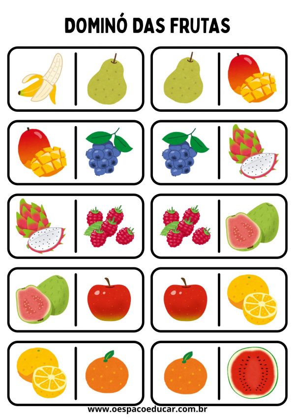 Dominó das Frutas: Aprender Brincando na Educação Infantil