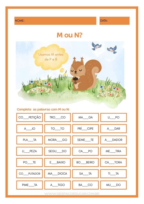 Ortografia: aprendendo a usar M ou N