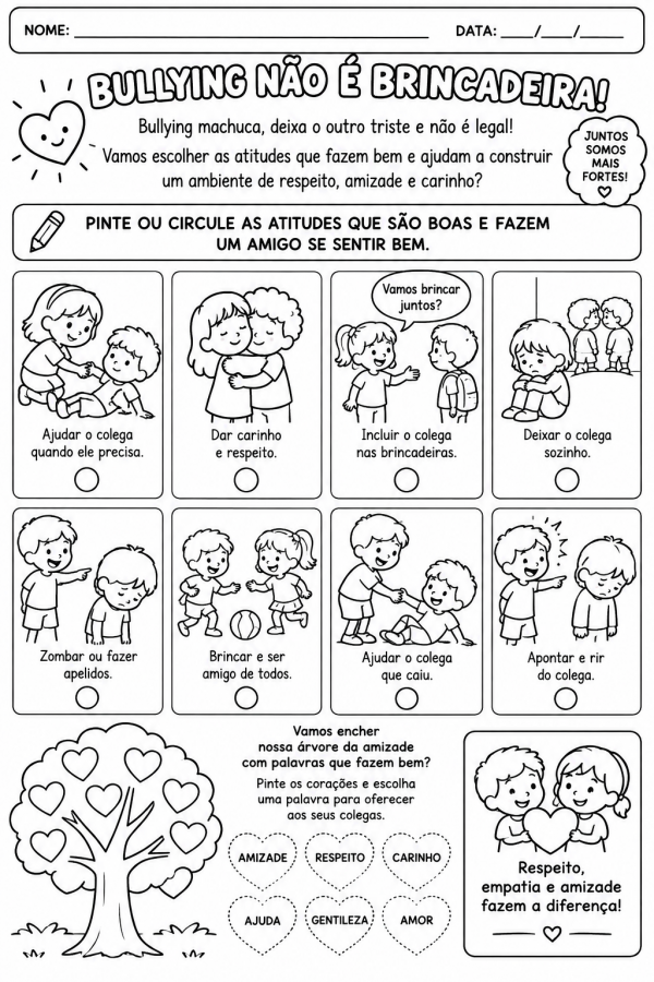 Atividades sobre Bullying na Educação Infantil!