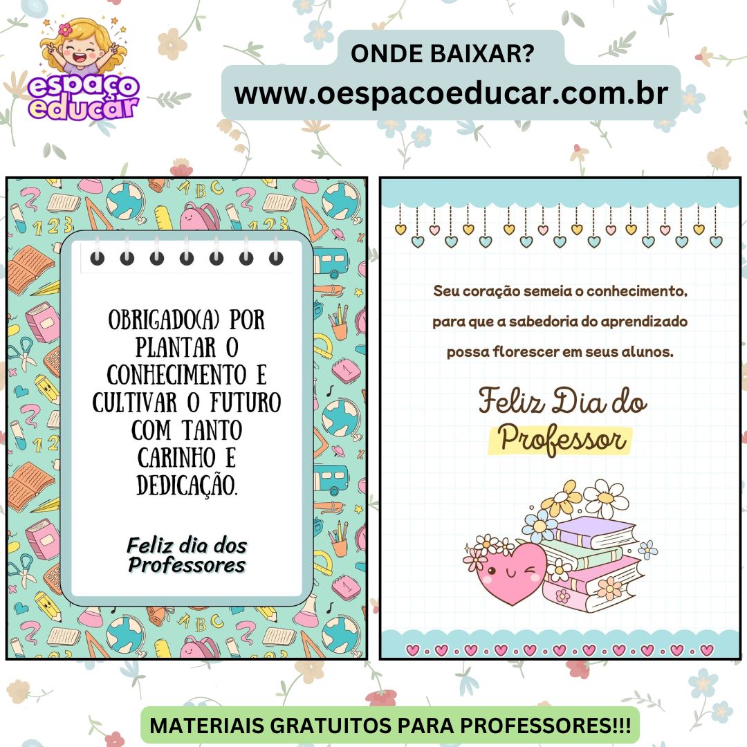 Dia dos Professores: cartões comemorativos!