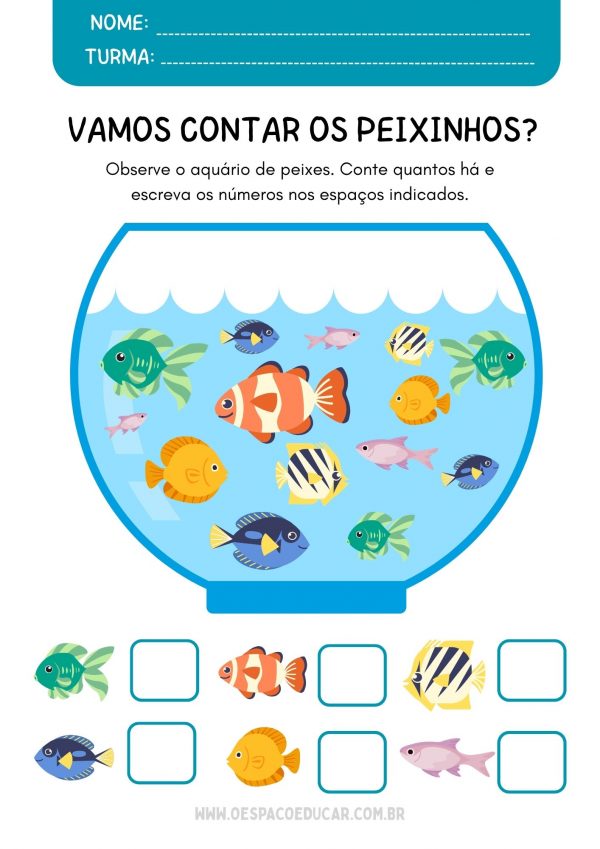 Atividade de quantificação com peixinhos!