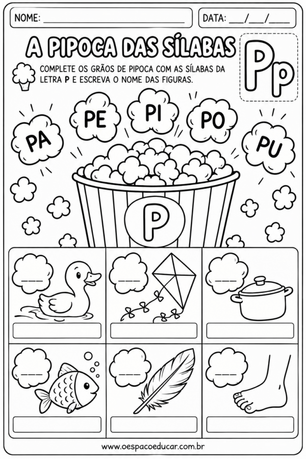 Alfabetização: Atividades da Letra P!