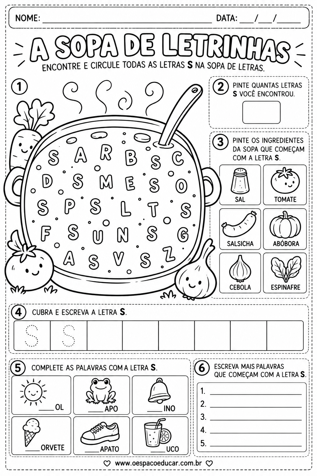 Atividade A Sopa de Letrinhas
