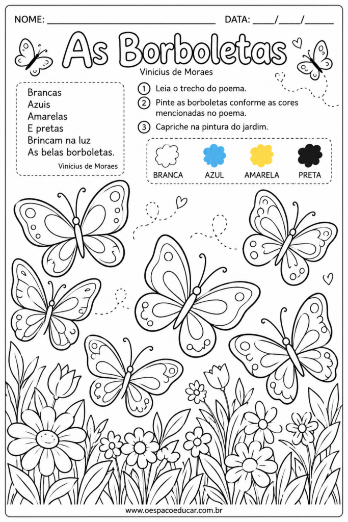 Atividade As Borboletas no Jardim
