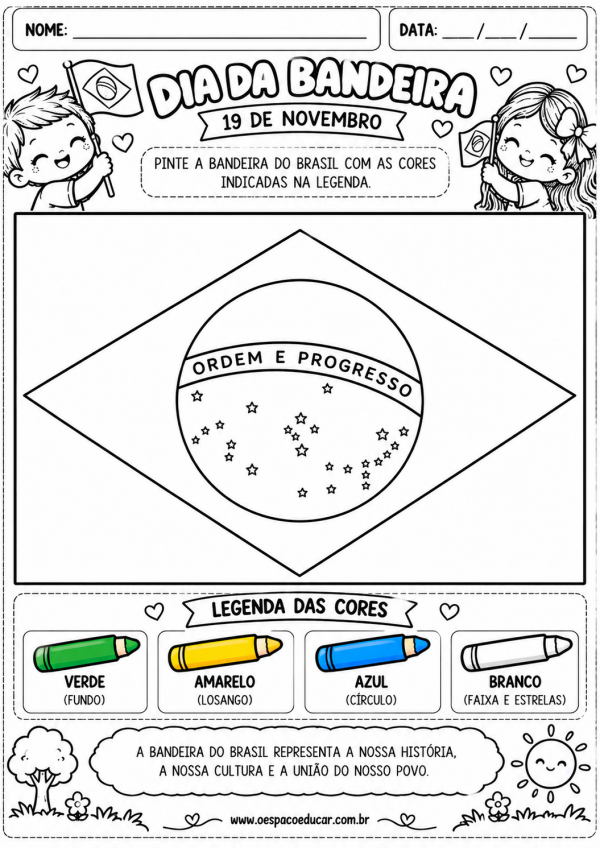 Educação Infantil: atividade dia da bandeira!