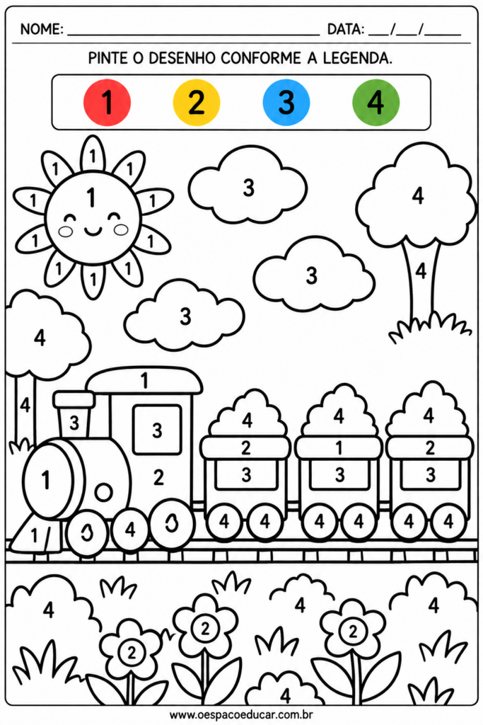 Atividade Trem do Pinte por Números