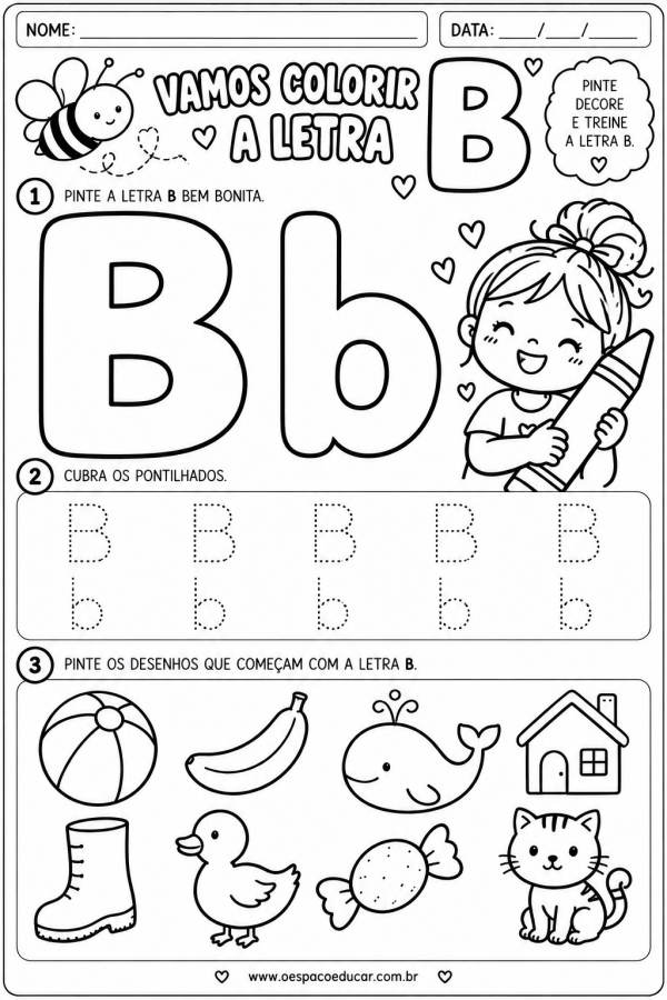 Alfabetização: Atividades da Letra B!