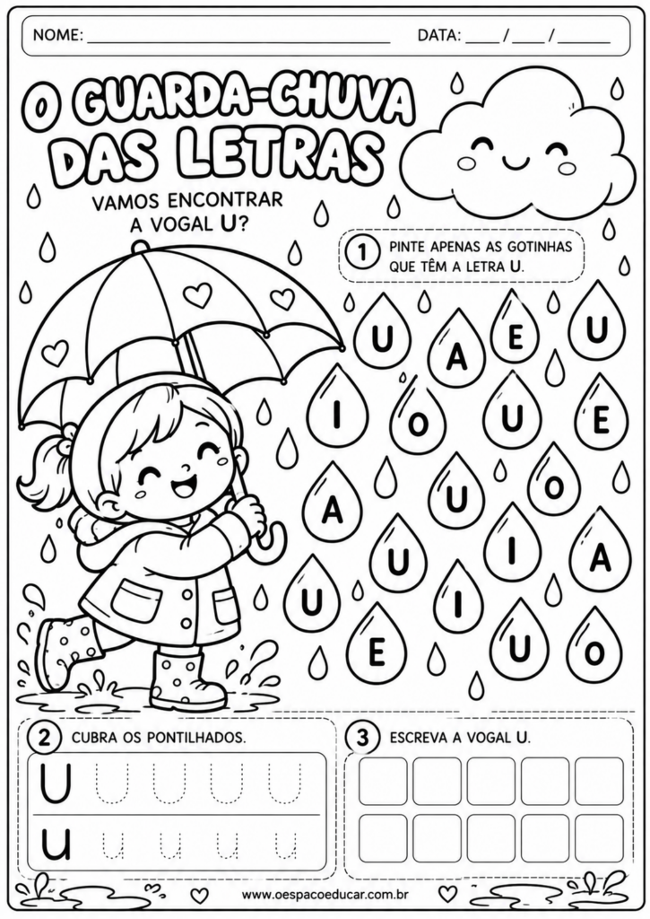 Atividade da Vogal U na Chuva