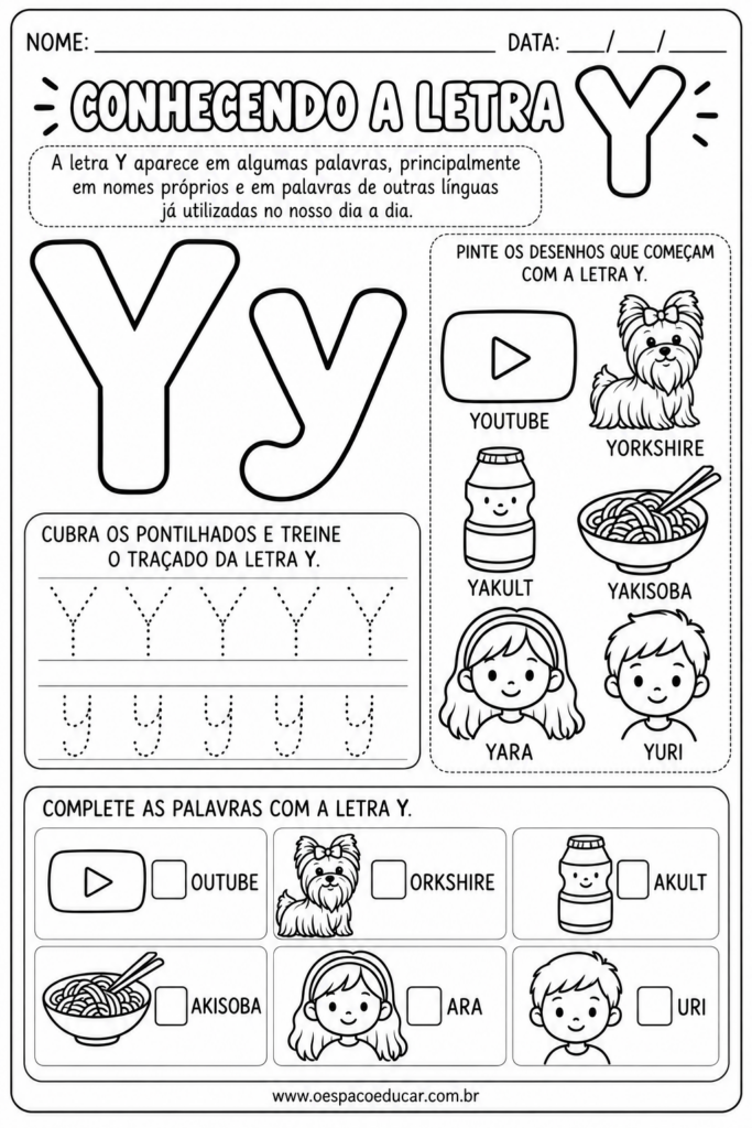 Atividade de Alfabetização_ Letra Y