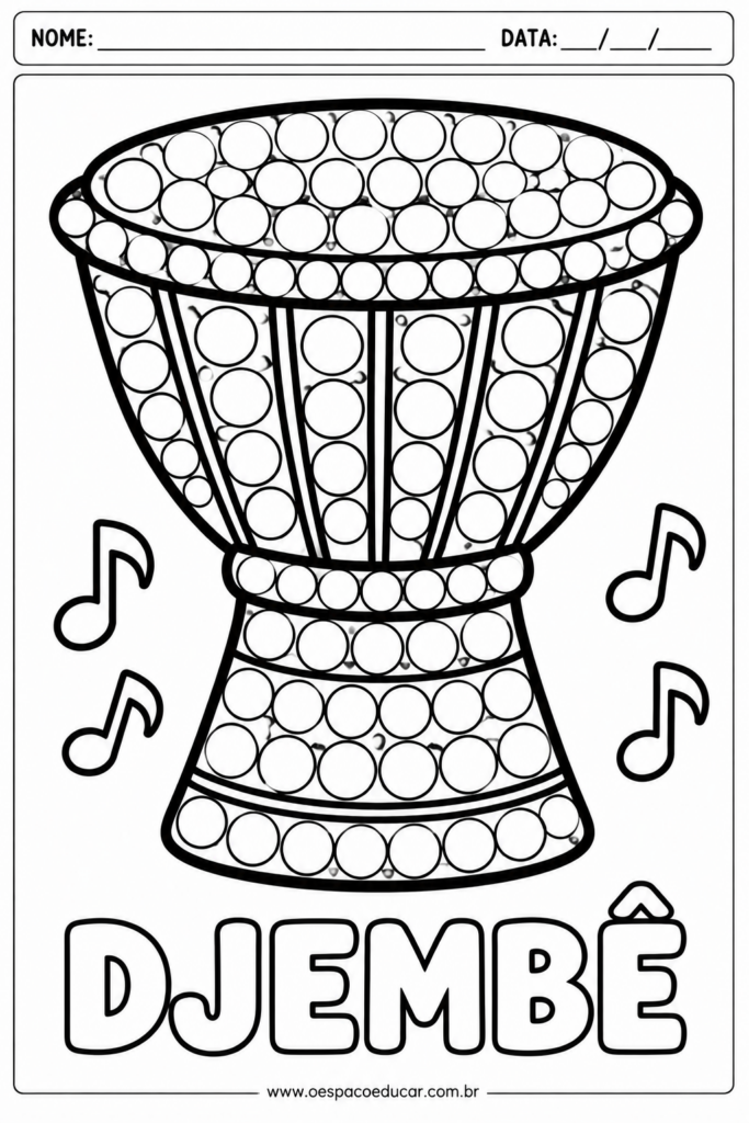 Atividade de Colorir_ Tambor Djembe