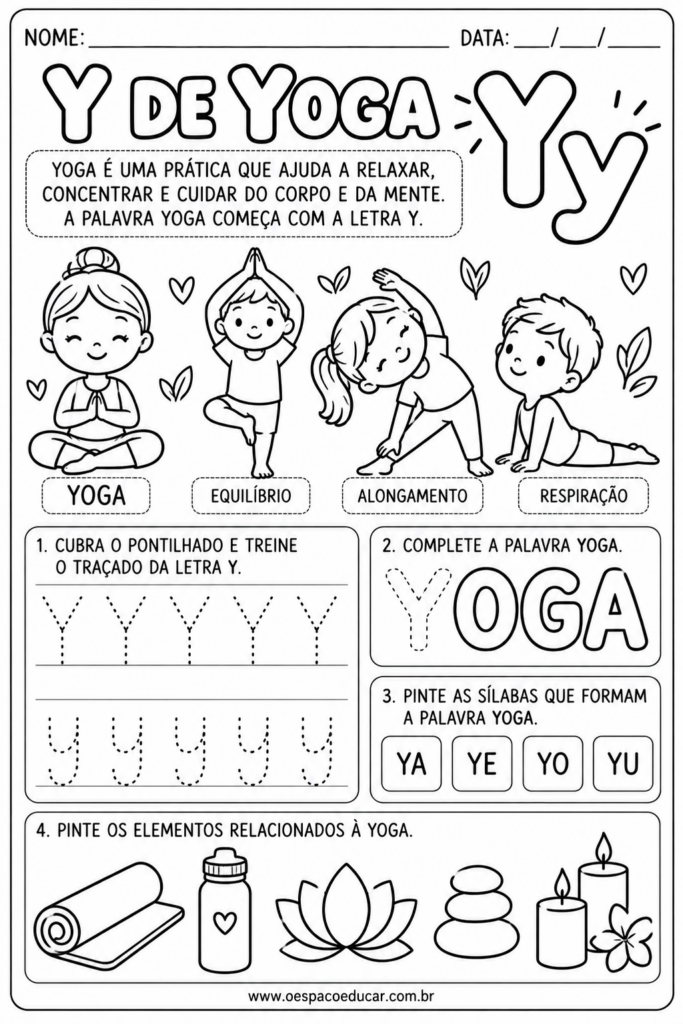Atividade de Yoga com a Letra Y