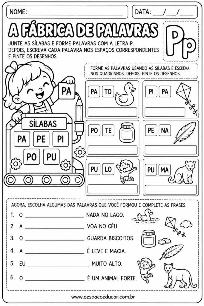 Atividades com a Letra P