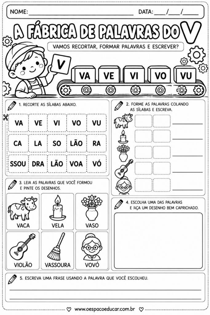 Atividades da Letra V em Português