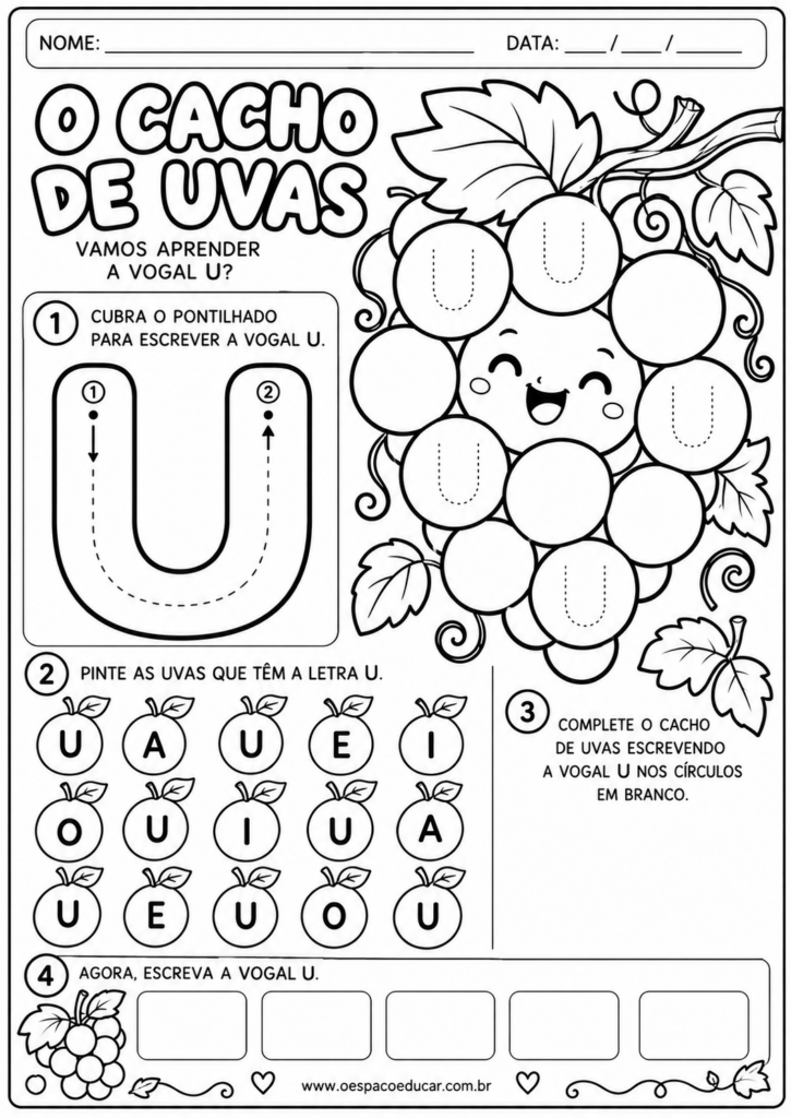 Atividades da Vogal U com Uvas (1)