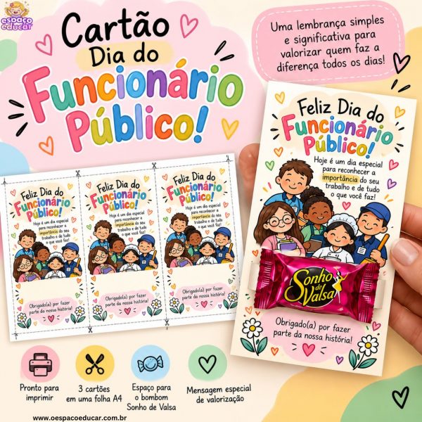 Dia do funcionário público: cartão com bombom!