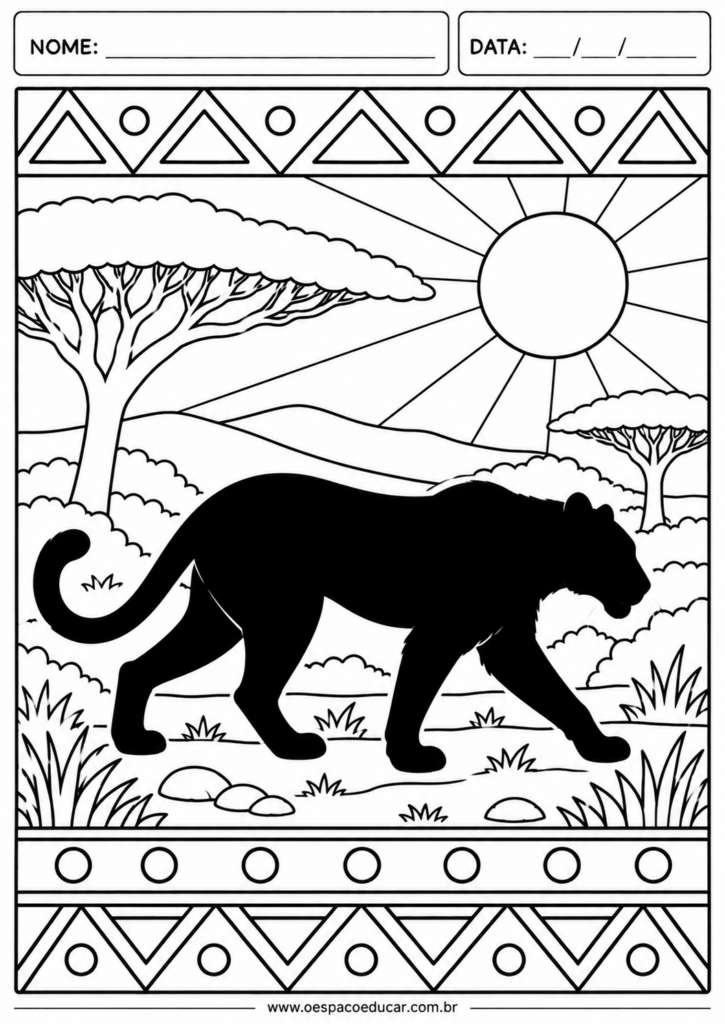 Ficha de Colorir_ Safari na Savana