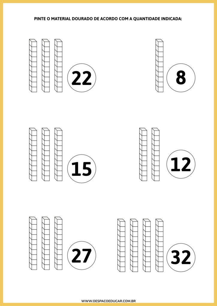 Folha de Atividades Material Dourado Ilustrado Colorido (1)