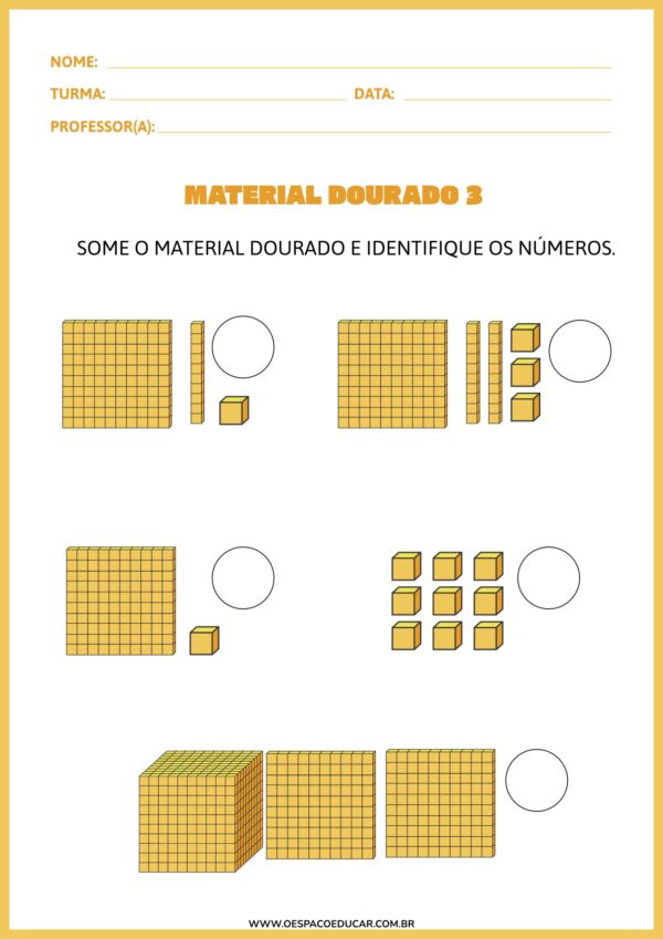 Matemática: Atividades com material dourado!