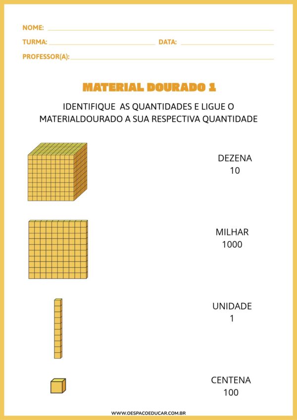 Matemática: Atividades com material dourado!