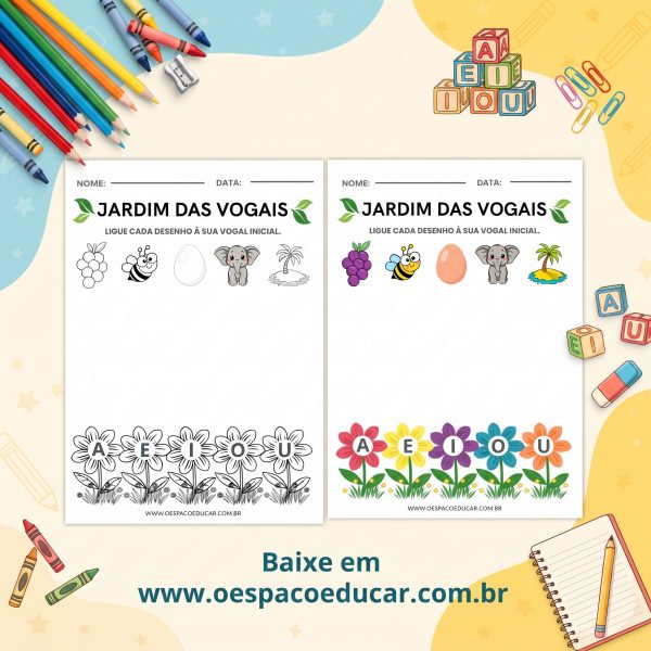 Educação Infantil: Atividade Jardim das Vogais!