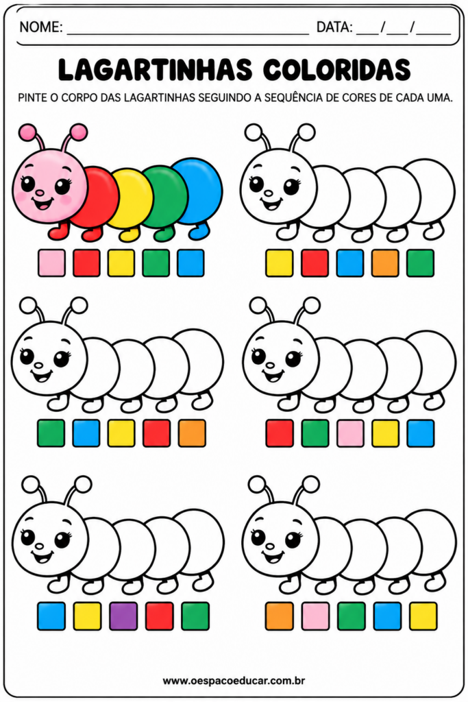 Lagartinhas Coloridas para Colorir