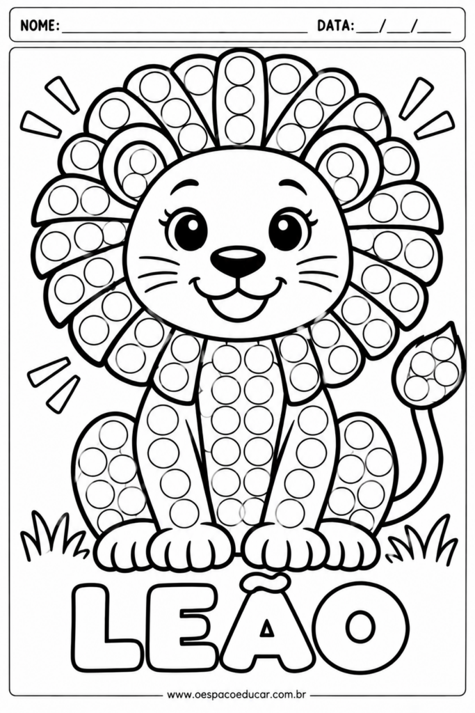 Leão Pontilhado para Colorir-1