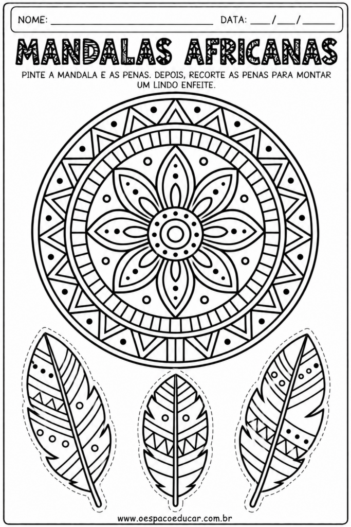 Mandala Africana para Colorir (1)