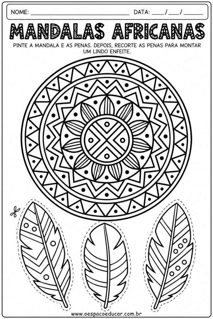 Mandala Africana para Colorir