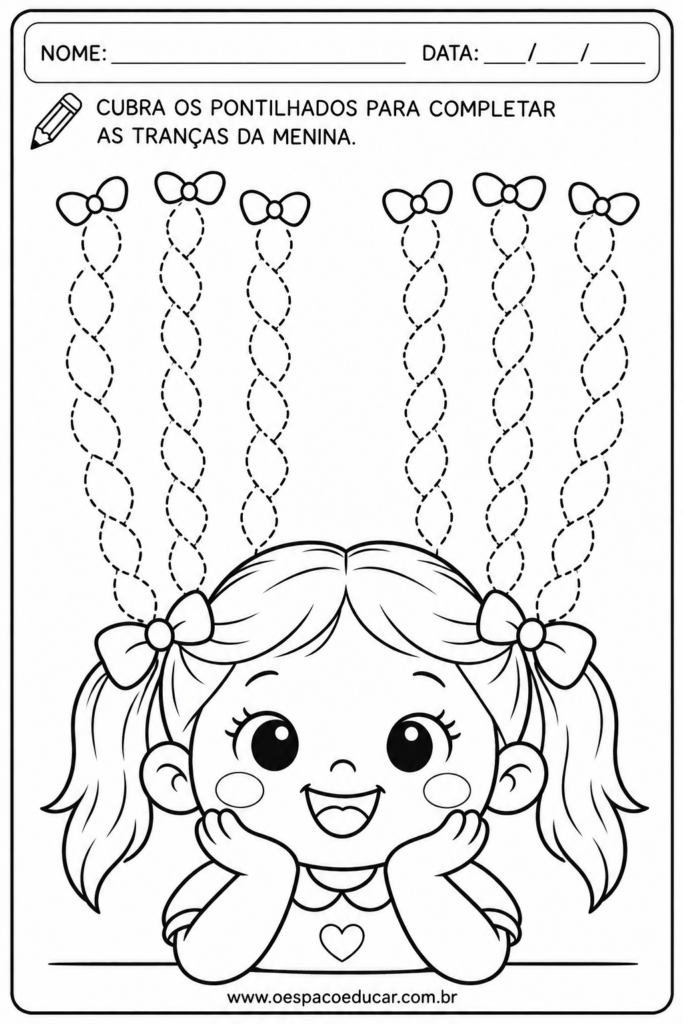 Menina com Tranças Pontilhadas