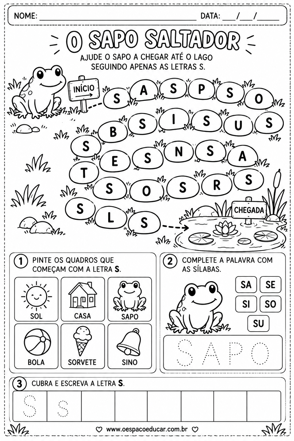 O Sapo Saltador_ Atividades com S