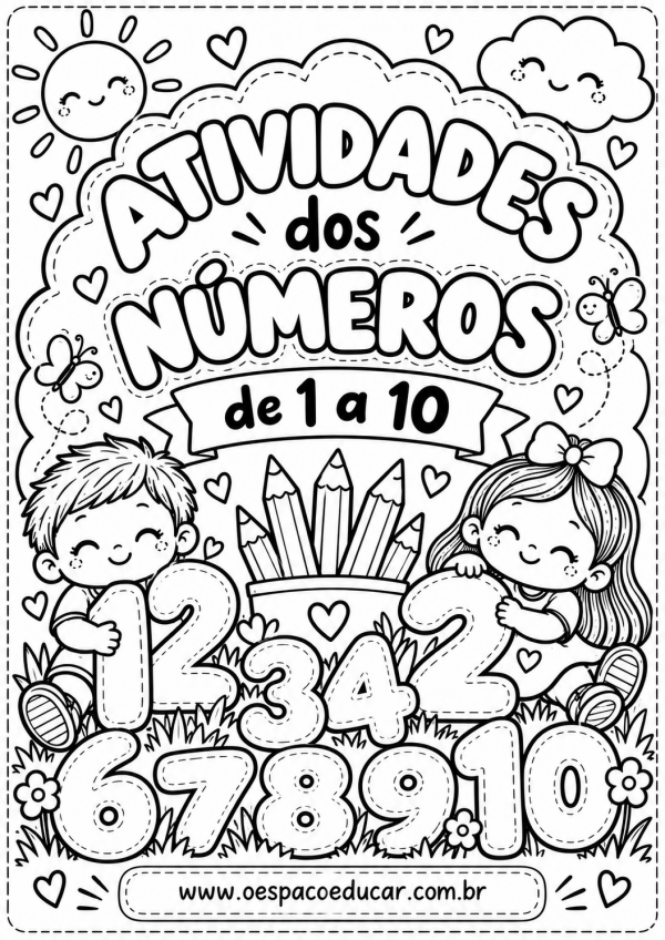Educação Infantil: caderno de atividades dos números de 1 a 10!